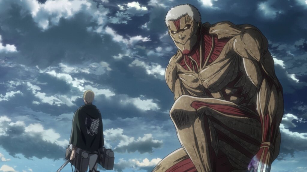 Erwin and the Armored Titan in Attack on Titan