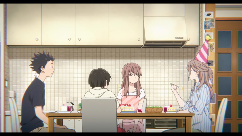 Shoya Ishida and Nishimiya family from A Silent Voice