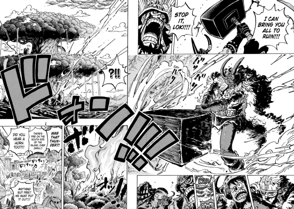 Loki Ready to Destroy the Adams Tree One Piece Chapter 1142 (Credits Viz)